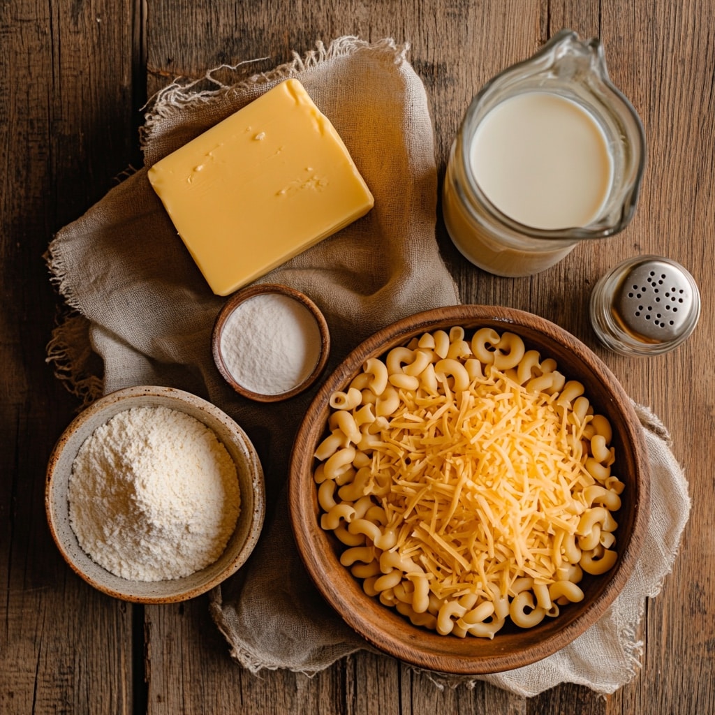 Mueller's Recipe for Macaroni and Cheese: A Comfort Classic Reimagined 7 Ingredients for Mueller’s macaroni and cheese on marble