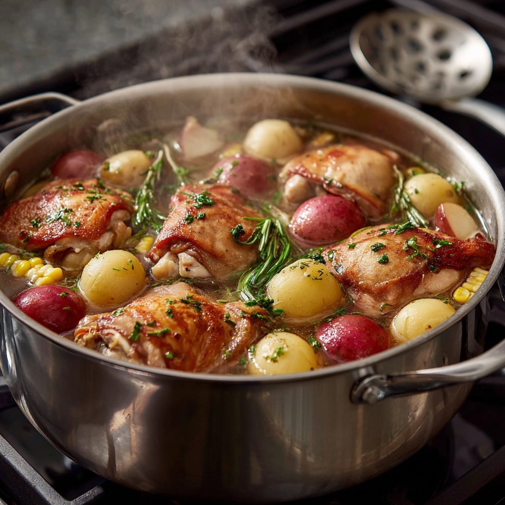 Juicy Crab Chicken Boil Recipe (With Irresistible Garlic Butter Sauce) 7 boiling chicken thighs for chicken boil juicy crab
