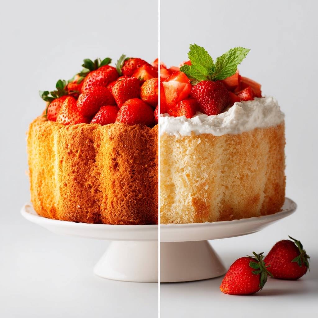 Strawberry Angel Cake Dessert Recipe : Light, Creamy & Perfect for Summer 2025 6 Pound cake vs. angel cake topped with strawberries