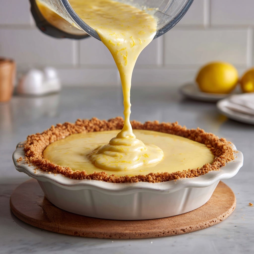 Impossible Lemon Pie Recipe: Classic, Creamy & Easy Dessert Magic 8 pouring recipe impossible lemon pie batter into dish